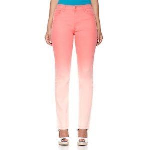 DG2 by Diane Gilman Ombre Dip Dye Jeans Pink 14